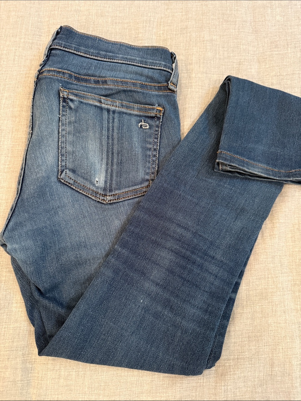 rag & bone Women's Mid-Blue Skinny Jeans